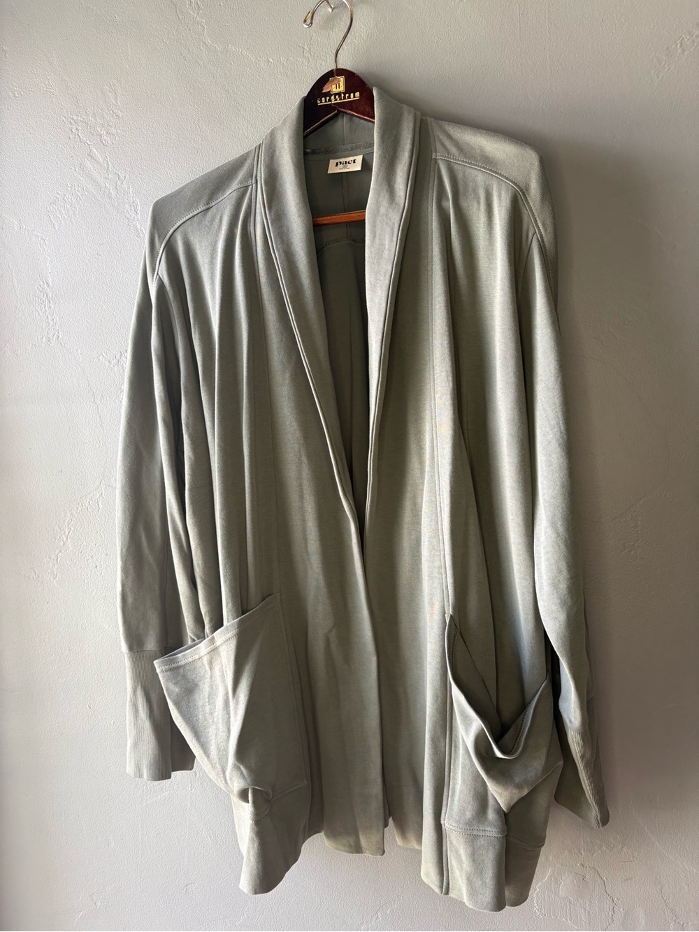 Pact Airplane Cardigan Sage Green ~ Size XL